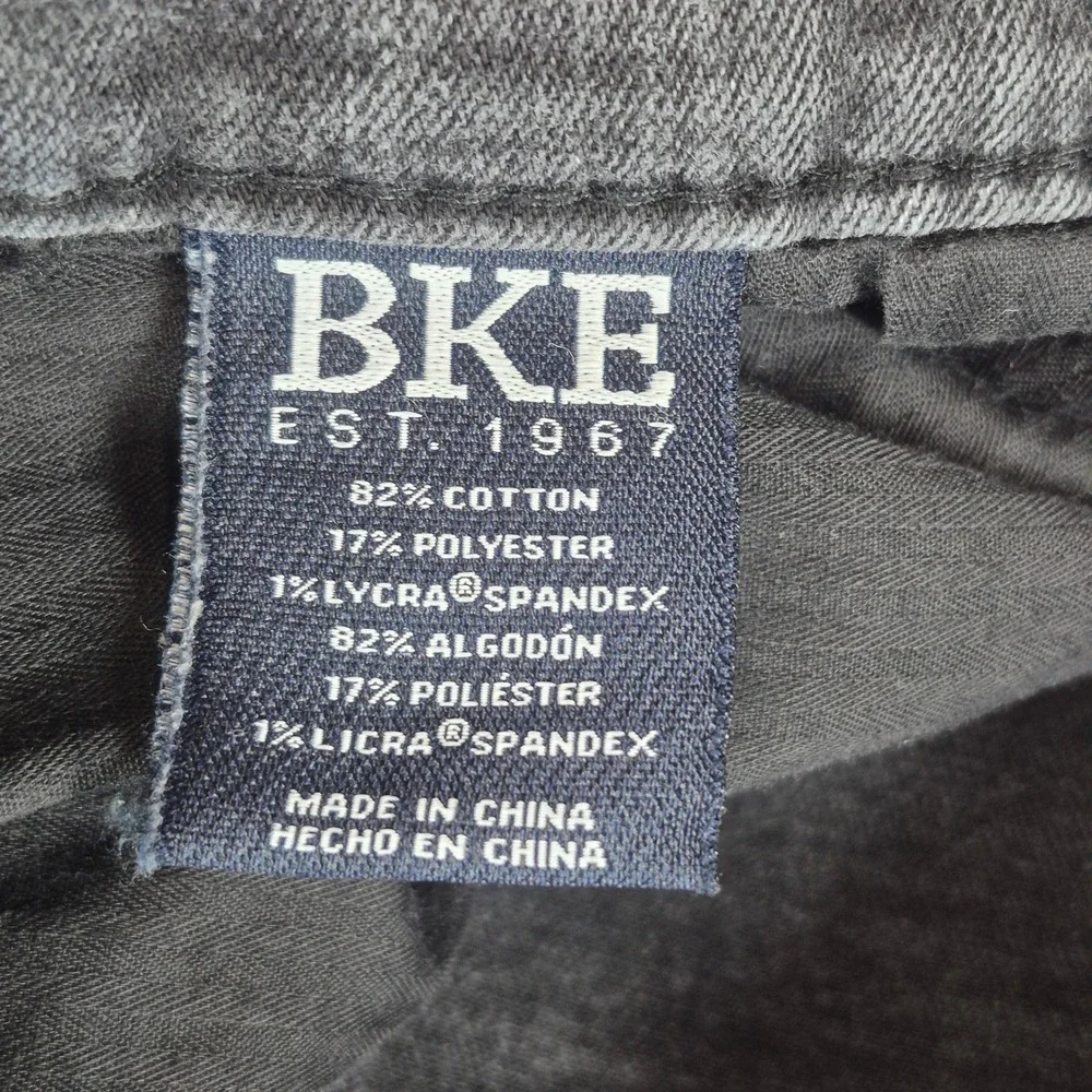 BKE Jake Bootcut Jeans Mens 34x30 Black Washed Stretch Denim